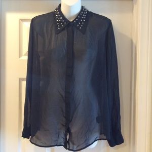 Mossimo Button Down Blouse Top Stud Size Medium